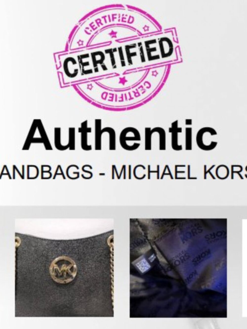 Michael Kors Black Saffiano Leather Tote with Gold Chain Straps - Picture 2 of 2
